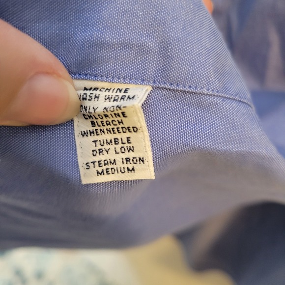 Ralph Lauren Yarmouth Mens Blue Oxford Shirt Sz 17.5 Long Sleeve Pony Preppy Hip - Picture 4 of 13